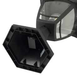 Lindby Isidoro sokkellampe, sort, højde 28 cm, plast