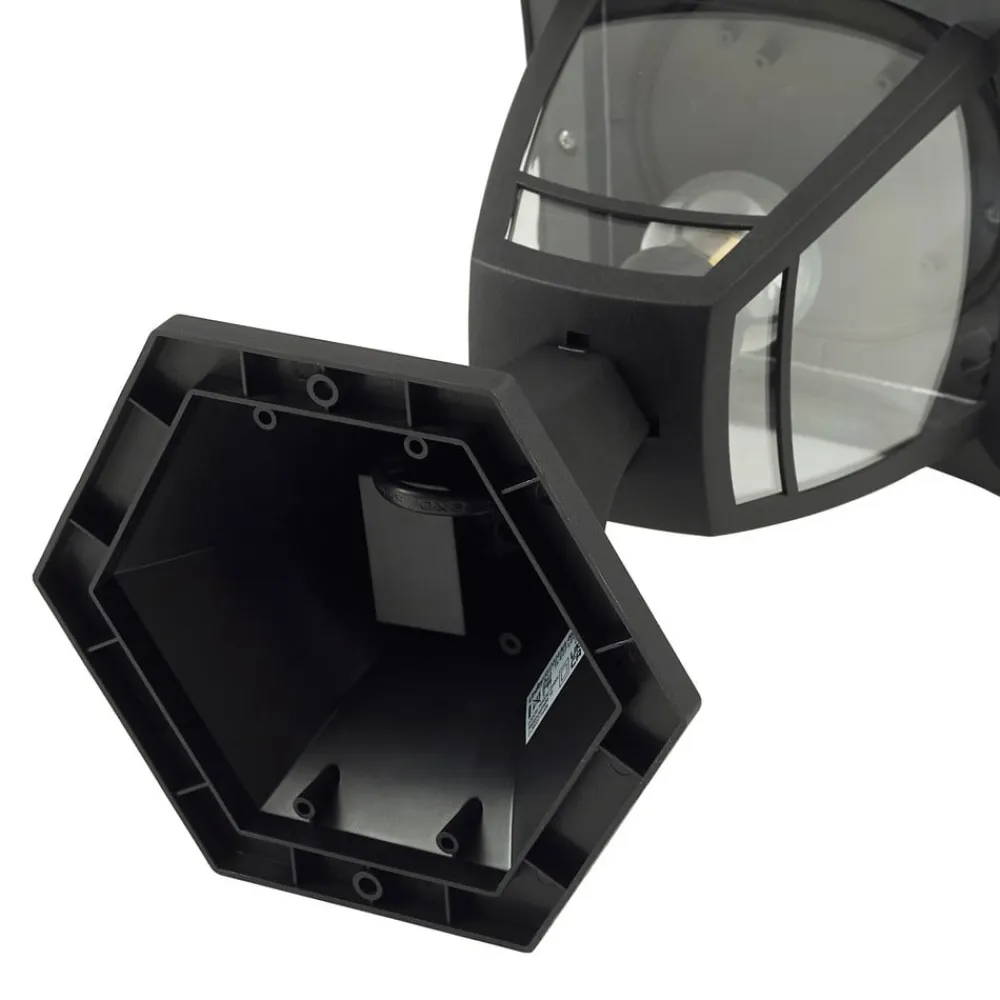 Lindby Isidoro sokkellampe, sort, højde 28 cm, plast