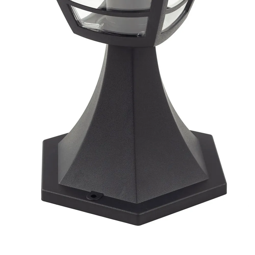 Lindby Isidoro sokkellampe, sort, højde 28 cm, plast