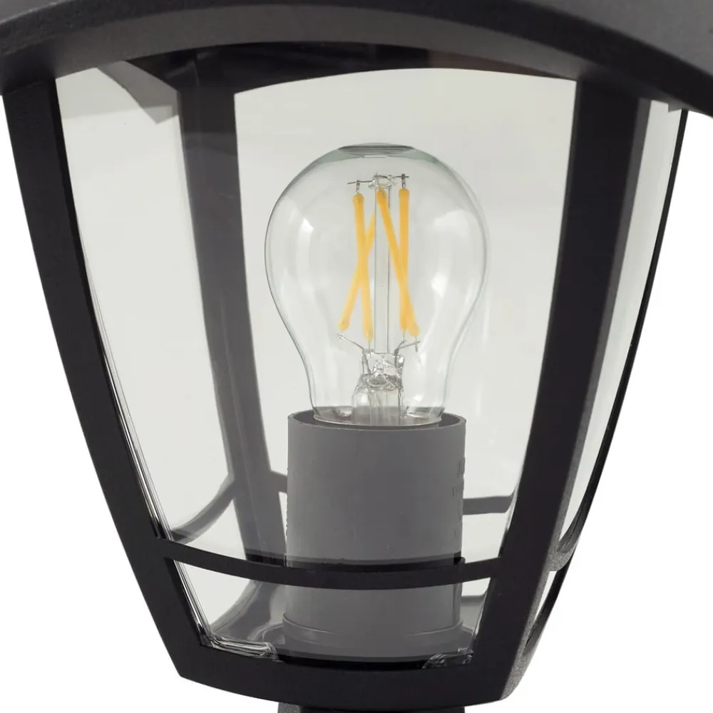 Lindby Isidoro sokkellampe, sort, højde 28 cm, plast