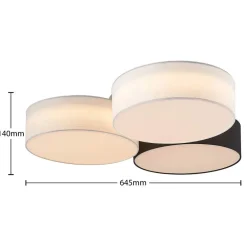 Janita LED-loftlampe, 3-lys, trefarvet^Lindby