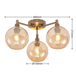 Jemissa loftlampe, 3 lyskilder, ravgul^Lindby Sale