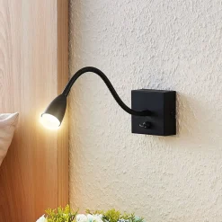 Lindby Væglamper|Væglamper>Jolka LED-læselampe, afbryder, mat sort