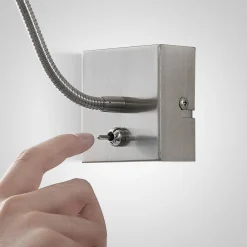 Lindby Jolka LED-læselampe, afbryder, nikkel