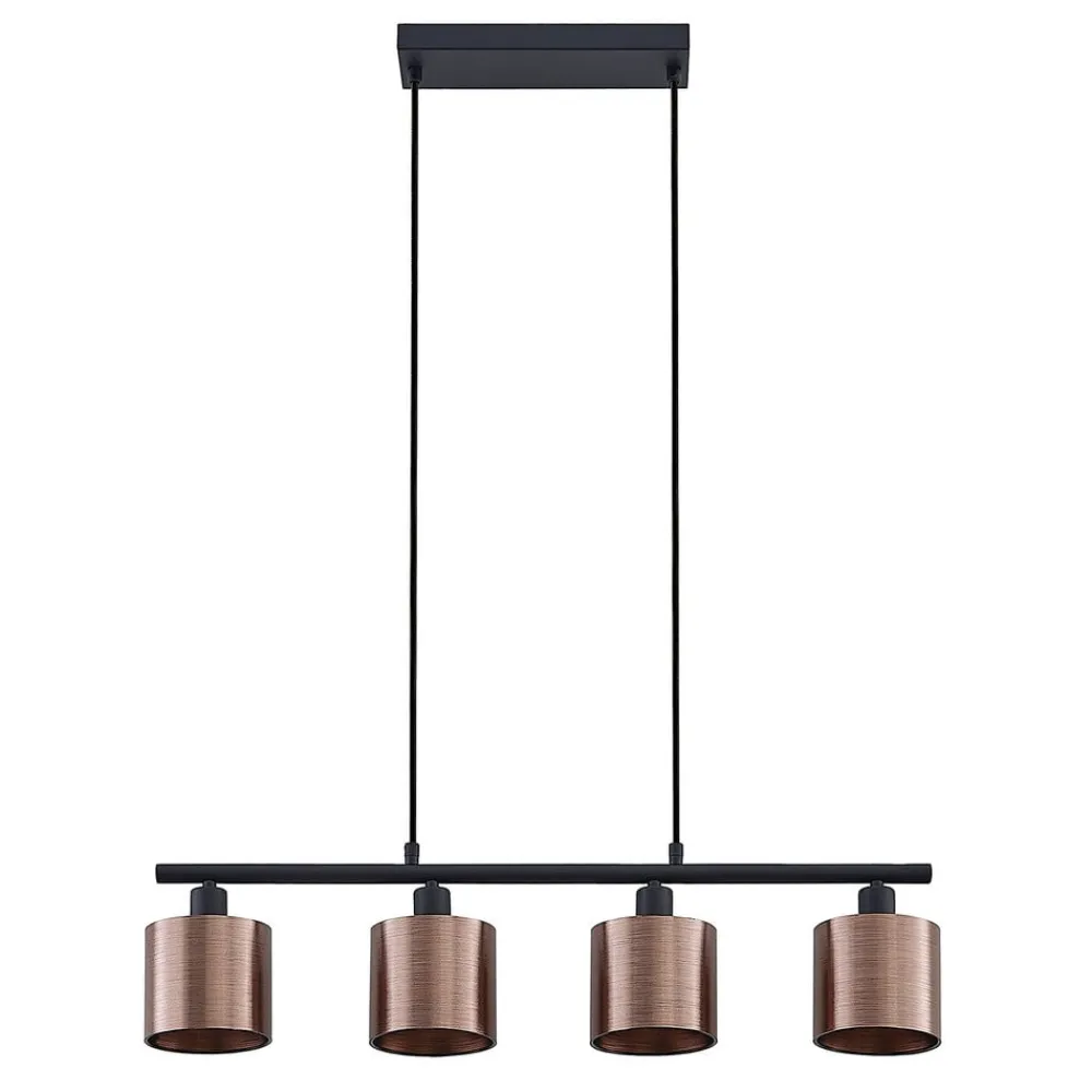 Lindby Joudy pendellampe, 4 lyskilder, mørk bronze