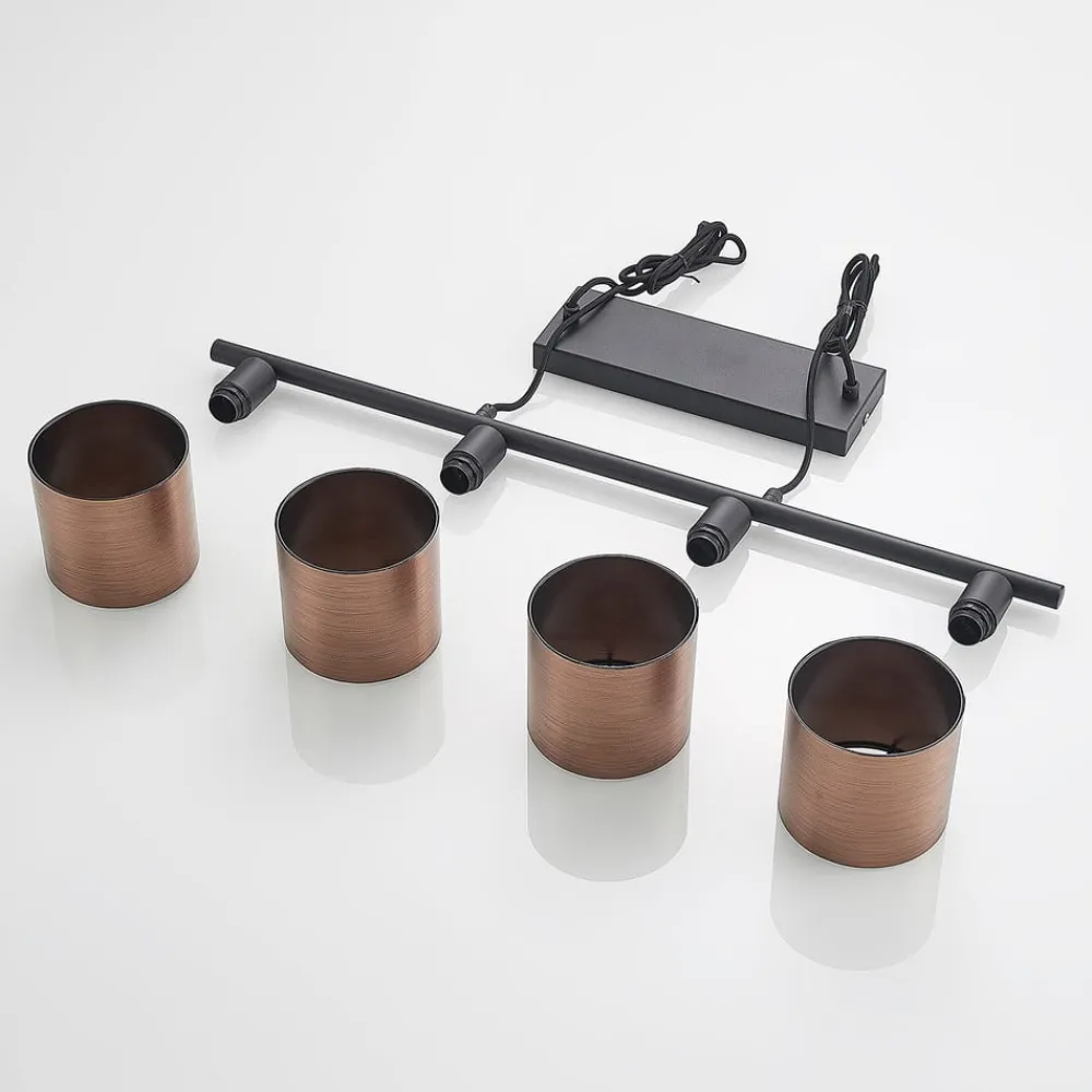 Lindby Joudy pendellampe, 4 lyskilder, mørk bronze