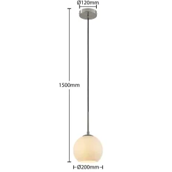 Jurian pendellampe 1 lyskilde, nikkel/opal^Lindby