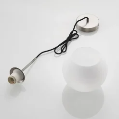 Jurian pendellampe 1 lyskilde, nikkel/opal^Lindby