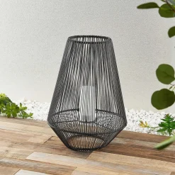Lindby Dekorationsbelysning>Kaati LED solcellelygte, rattanlook, 37 cm