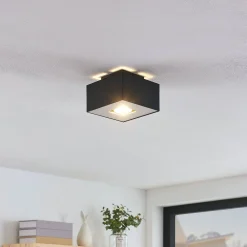 Lindby Loftlamper|Loftlamper>Kasi loftlampe, sort, 1 lyskilde, 14 x 14cm