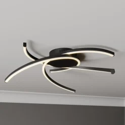 Lindby Katris LED-loftlampe, 58 cm, sort