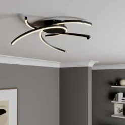 Lindby Katris LED-loftlampe, 58 cm, sort