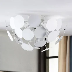 Kinan loftlampe, Ø 54 cm, hvid, metal, E14^Lindby Discount