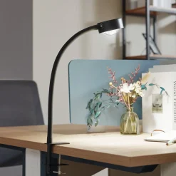 Lindby klemmelampe Jyla, sort, linse, 3000K, GX53