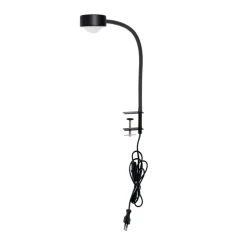 Lindby klemmelampe Jyla, sort, linse, 3000K, GX53