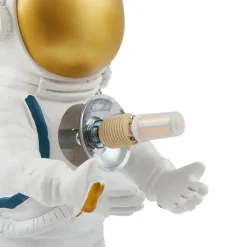 Lindby Kosmo bordlampe, hvid/guld, keramik, glas