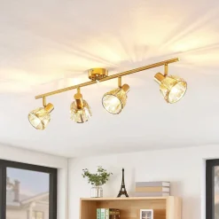 Kosta loftlampe, 4 lyskilder, messing^Lindby Clearance