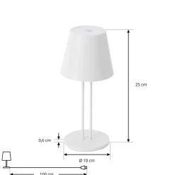 LED genopladelig bordlampe Janea TWIN, hvid, metal^Lindby Hot