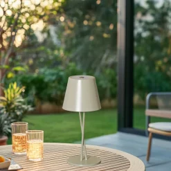 LED genopladelig bordlampe Janea CROSS, grøn, metal^Lindby Discount