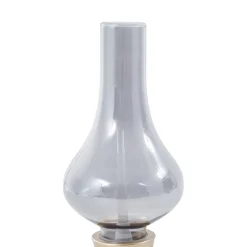 Lindby LED genopladelig bordlampe Maxentius guldfarvet glas dæmper