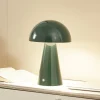 Lindby Pendellamper|Bordlamper>LED genopladelig bordlampe Nevijo, grøn, Ø20 cm, USB, dæmper