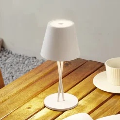 LED genopladelig bordlampe Janea CROSS, hvid, metal^Lindby Hot