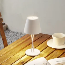 LED genopladelig bordlampe Janea CROSS, hvid, metal^Lindby Hot