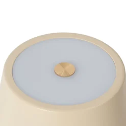 Lindby LED genopladelig bordlampe Janea TWIN, beige, metal