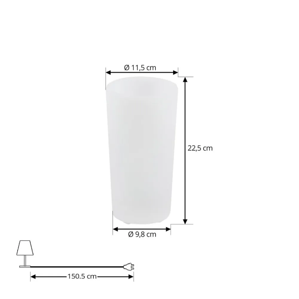 Lindby LED genopladelig blomstervase Florista, RGB, IP54, Ø 12cm, hvid