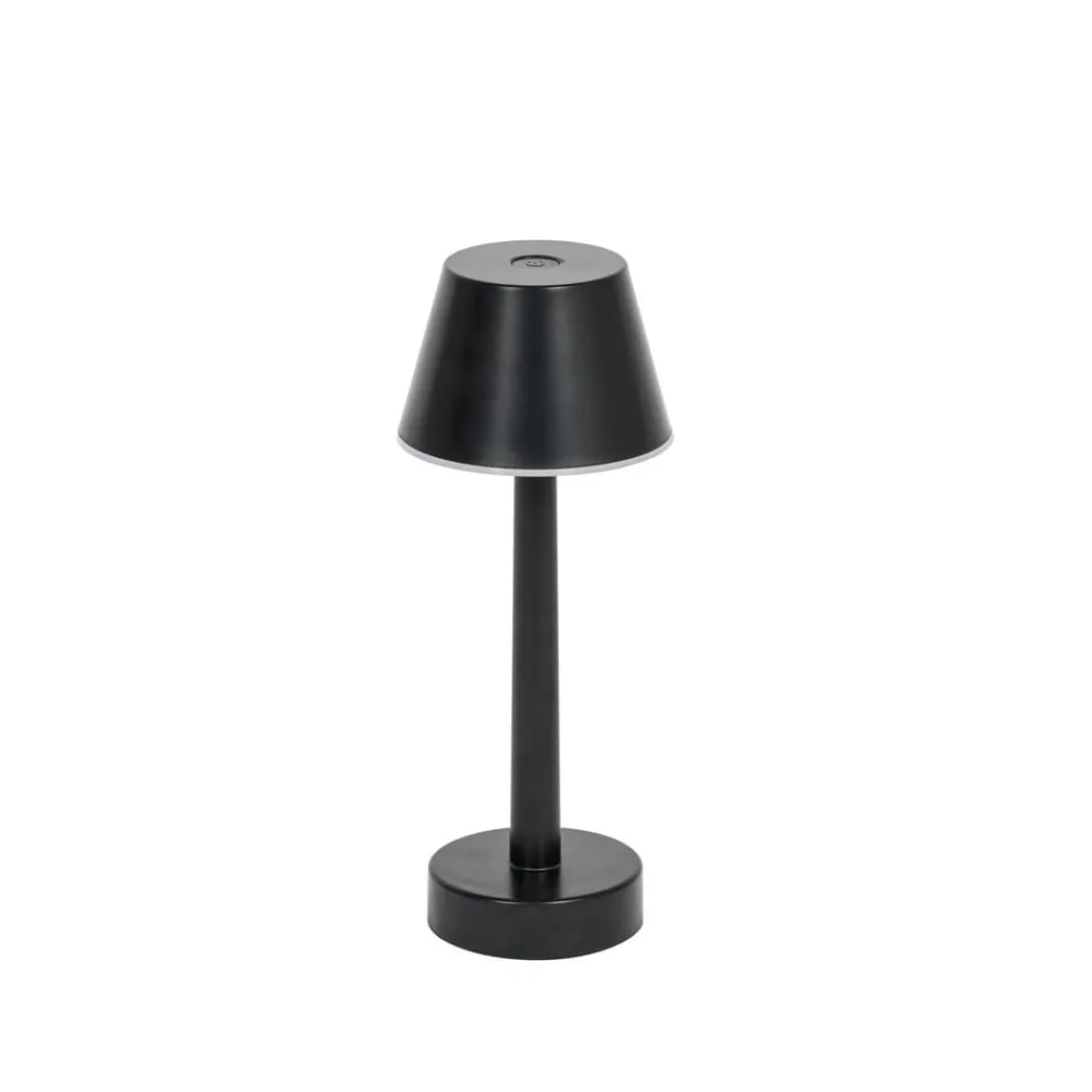 Lindby LED genopladelig lampe Gaja, sort, USB, IP44, RGBW, dæmpbar.