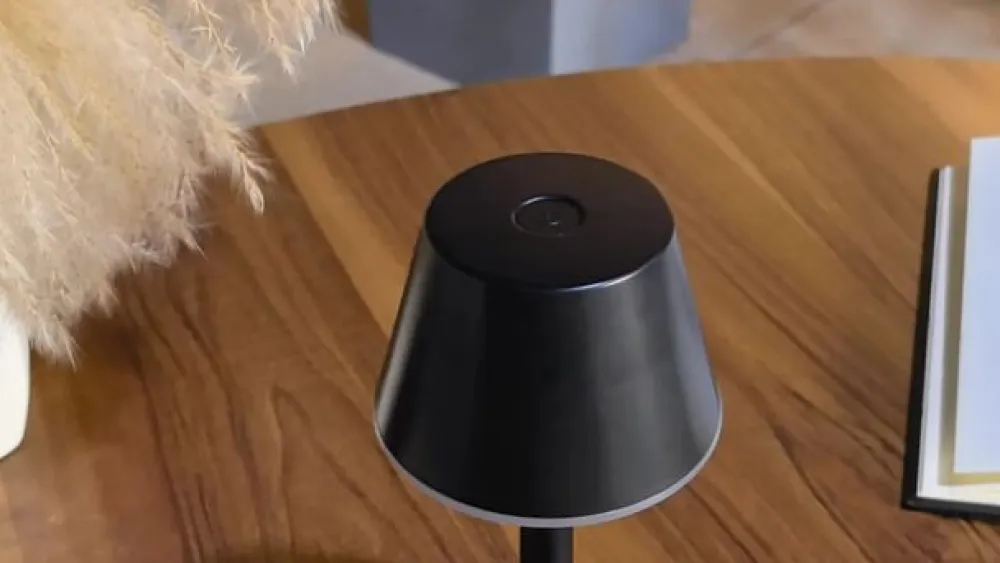 Lindby LED genopladelig lampe Gaja, sort, USB, IP44, RGBW, dæmpbar.