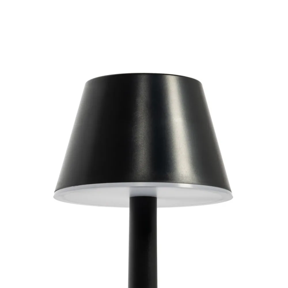 Lindby LED genopladelig lampe Gaja, sort, USB, IP44, RGBW, dæmpbar.
