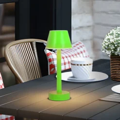 Lindby LED genopladelig lampe Gaja, grøn, USB, IP44, RGBW, dæmpbar