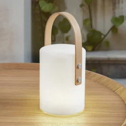 LED genopladelig udendørs bordlampe Juria, hvid, CCT, IP44^Lindby Best