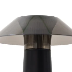 LED genopladelig udendørs bordlampe Gomba, sort, dæmpbar^Lindby Online