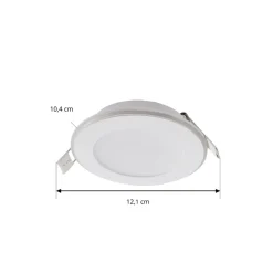 Lindby LED indbygningslampe Toka, 6,5 W, hvid, plast, CCT