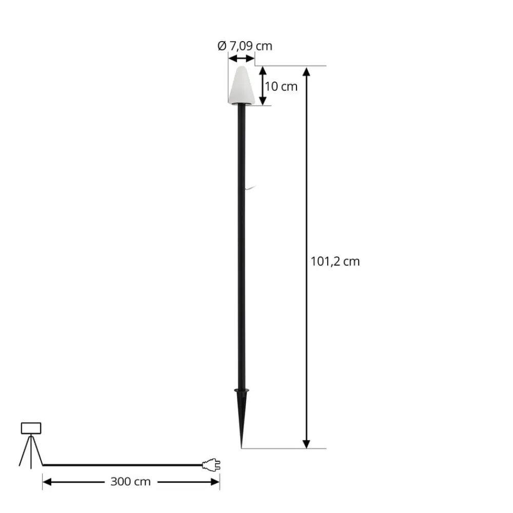Lindby Udendørs Spot>LED jordspydslys Selinda, sort, højde 100 cm