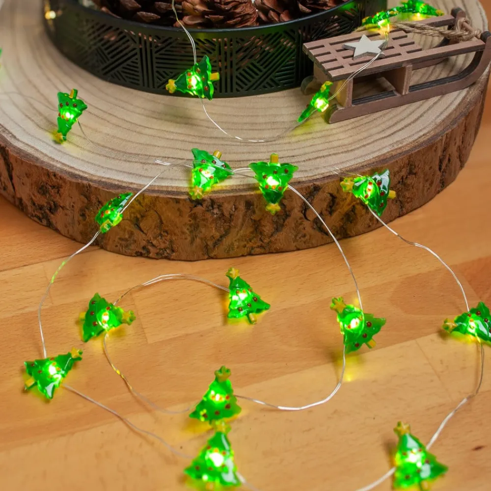 Lindby LED lyskæde Motje, juletræer, 320 cm, IP20