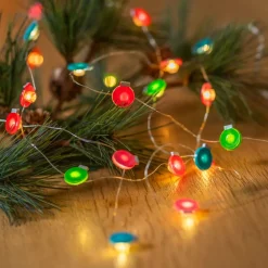 Lindby Dekorationsbelysning|Julepynt>LED lyskæde Motje, kugler, rød, grøn, 320 cm