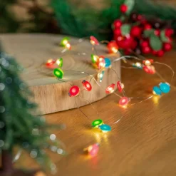 Lindby Dekorationsbelysning|Julepynt>LED lyskæde Motje, kugler, rød, grøn, 320 cm