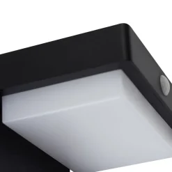 Lindby LED solcellelampe Eleazar, sort, sensor, dæmpbar