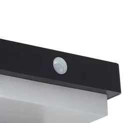 Lindby LED solcellelampe Eleazar, sort, sensor, dæmpbar