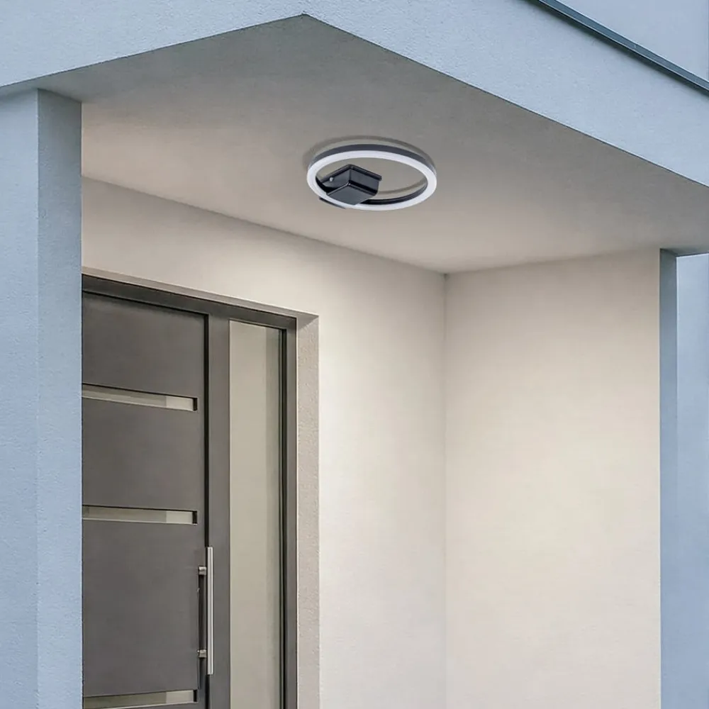 Lindby LED udendørs loftlampe Finian, Ø 31 cm, CCT, dæmpbar