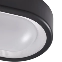 Lindby LED udendørs loftlampe Niniel, sort, 24 x 14 cm