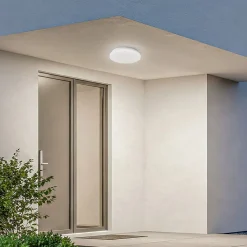 LED udendørs loftslampe Kirkola, 3000 K, Ø 26 cm, hvid^Lindby Online