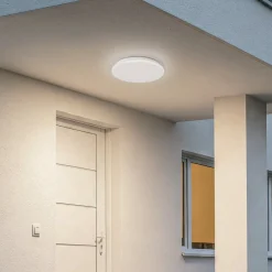 LED udendørs loftslampe Kirkola, 4000 K, Ø 34 cm, hvid^Lindby Best