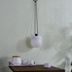 Lindby LED udendørs pendel Eleia, 2.700 K, 16 cm, genopladeligt batteri