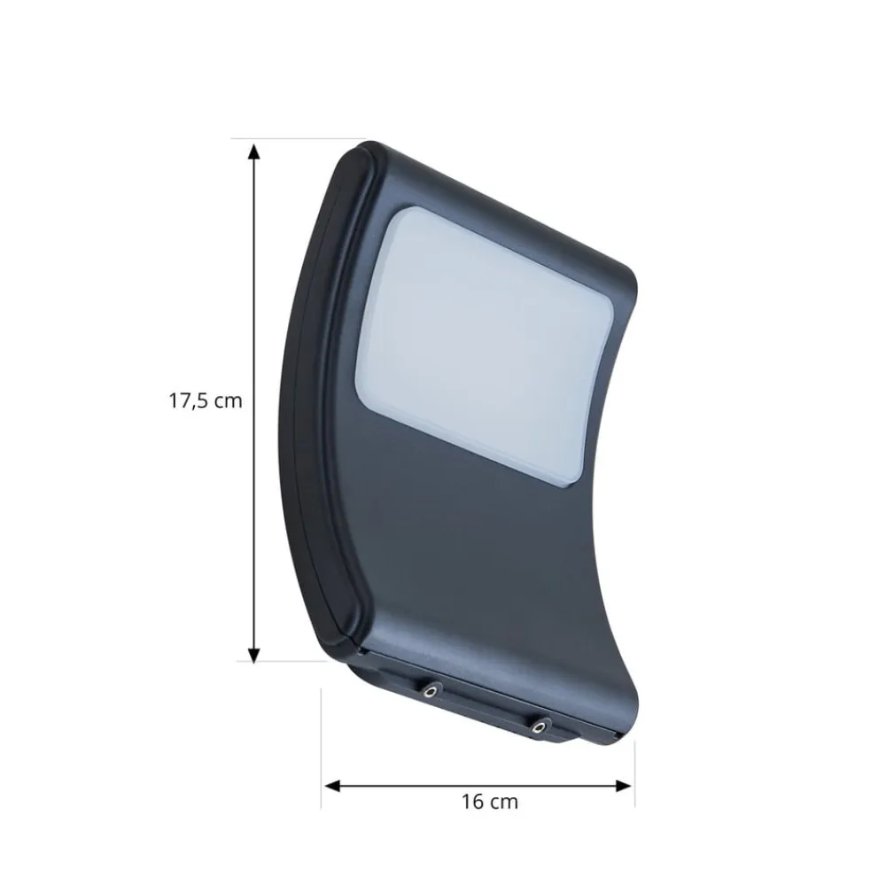 Lindby Udendørs Spot>LED udendørs væglampe Radane, mørkegrå, kantet, IP54