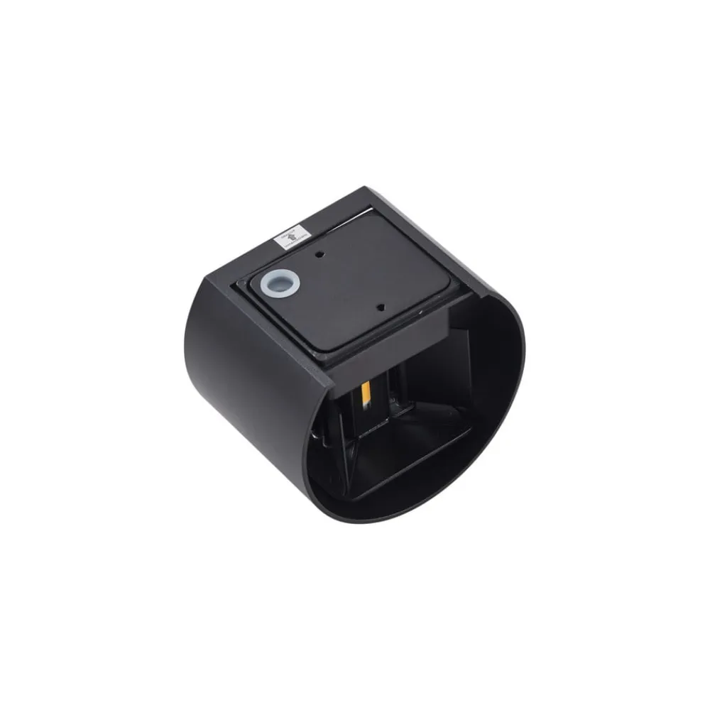 Lindby Terrassebelysning|Væglamper>LED udendørs væglampe Nivar, rund, sort, IP54