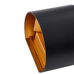 LED udendørs væglampe Nivar, rund, sort/guld, IP54^Lindby